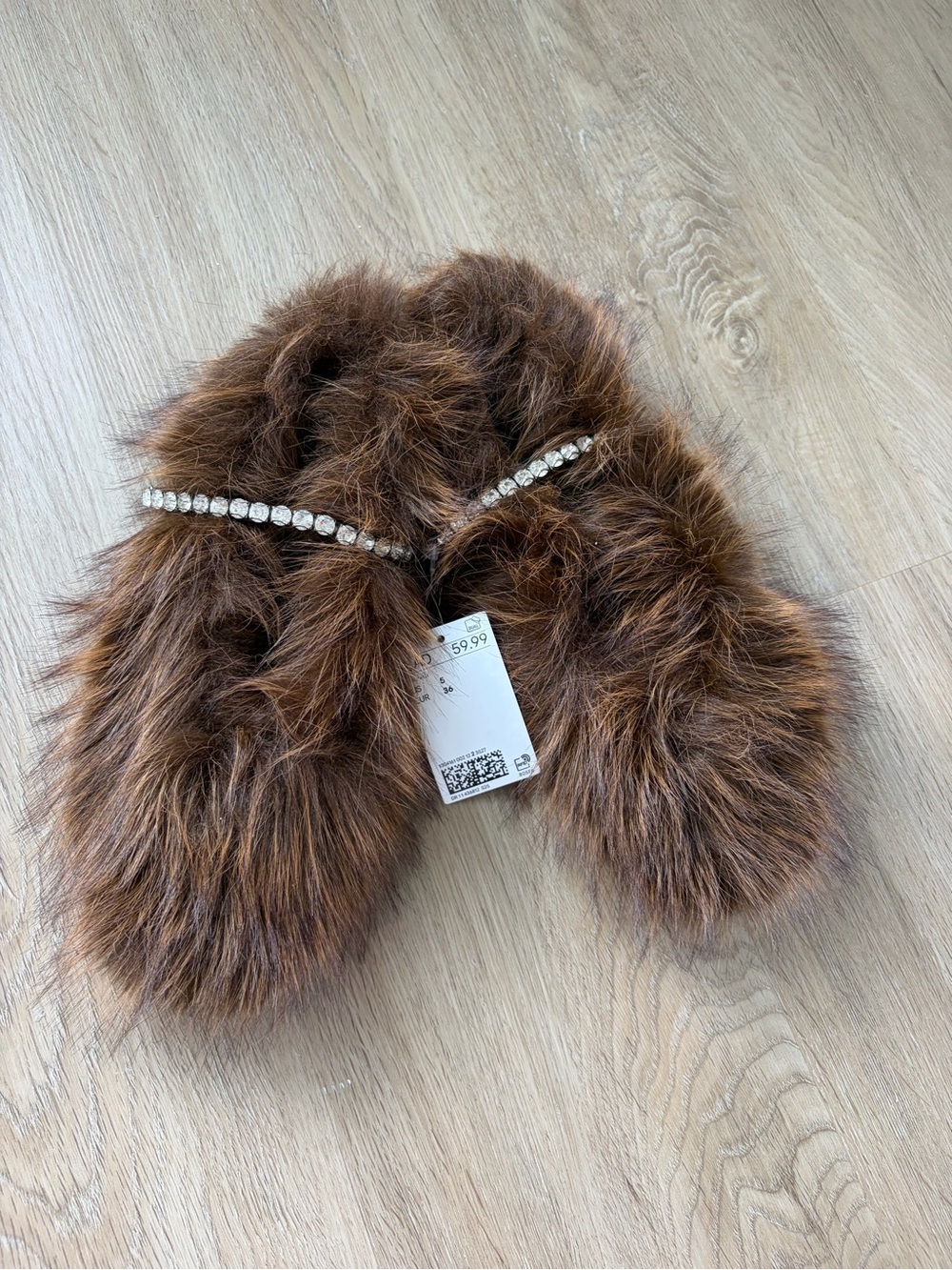 HM fur rhinestone slipper